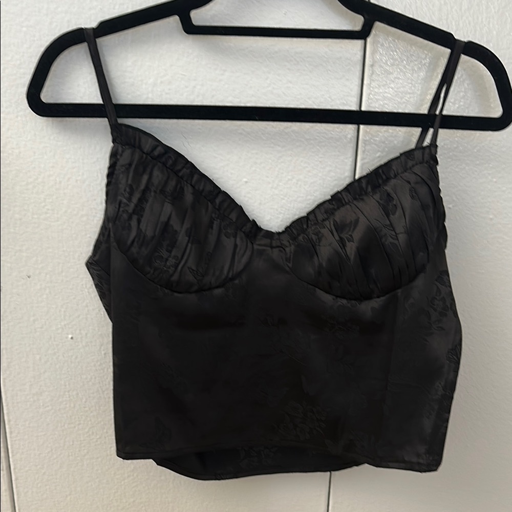 Black Satin Camisole Top